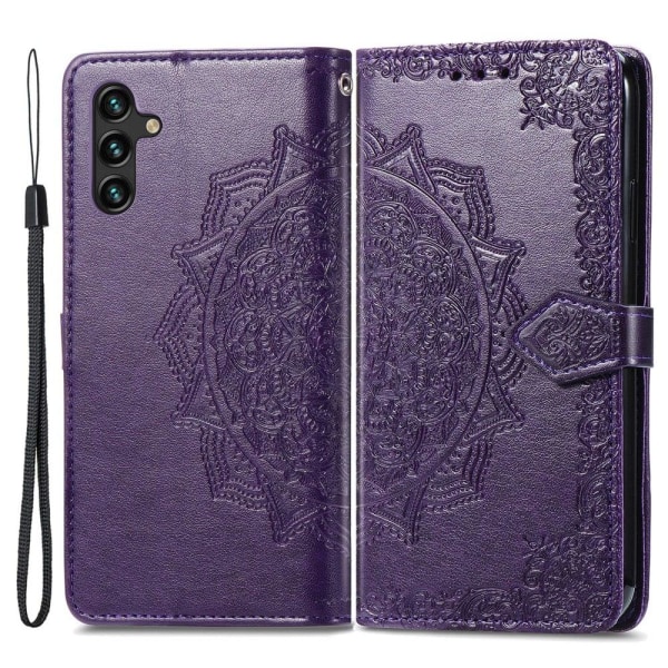 Mandala Samsung Galaxy A13 5G Flip Etui - Lilla Purple