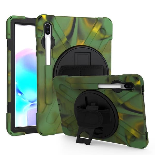 Samsung Galaxy Tab S6 X-Shape kombinationsfodral - Kamouflage Grön