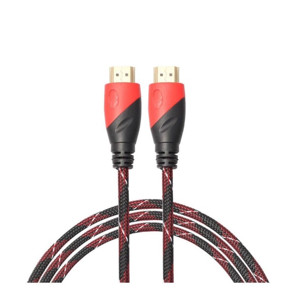 Universel HDMI kabel V1.4 AV HD 3D til PS3 Xbox HDTV 1080P af flettede lag af mønstrede masker Red