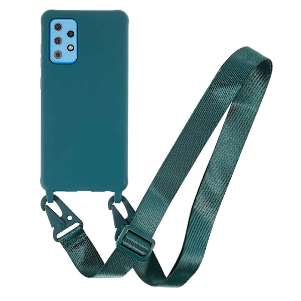 Tyndt TPU-etui med mat finish og justerbar strop til Samsung Galaxy A73 - Mørkegrøn Green