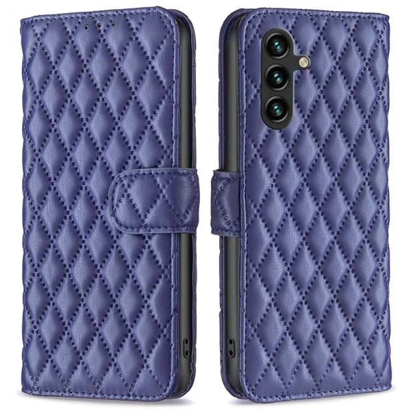 Matt Samsung Galaxy A05s fodral med rombmönster - Blå Blå