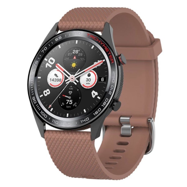 Huawei Watch GT / Samsung Galaxy Watch 46mm rhombus rakenne silikoni ranneke - Ruskea Brown