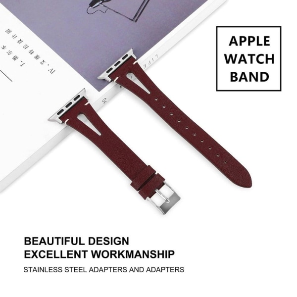 Apple Watch (45 mm) urrem af ægte okselæder i øverste lag - Rødv Red