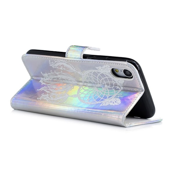 iPhone Xs Max laserskåret præget læder flip cover - Dream Catcher Multicolor