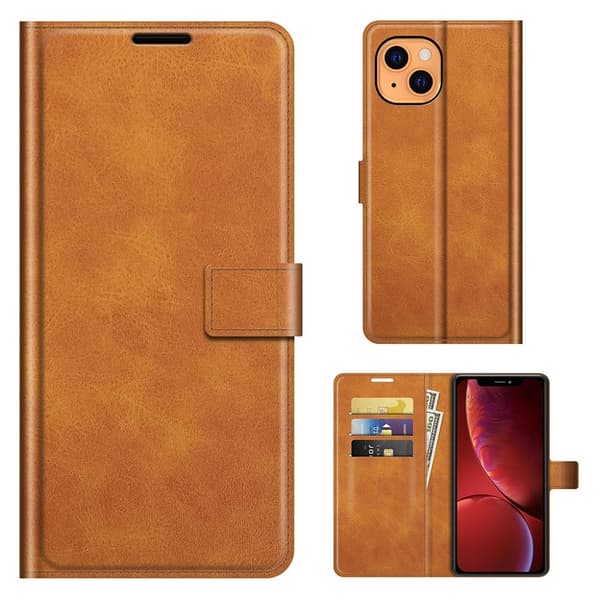 Lompakko Nahkakotelo For iPhone 13 - Oranssi Orange