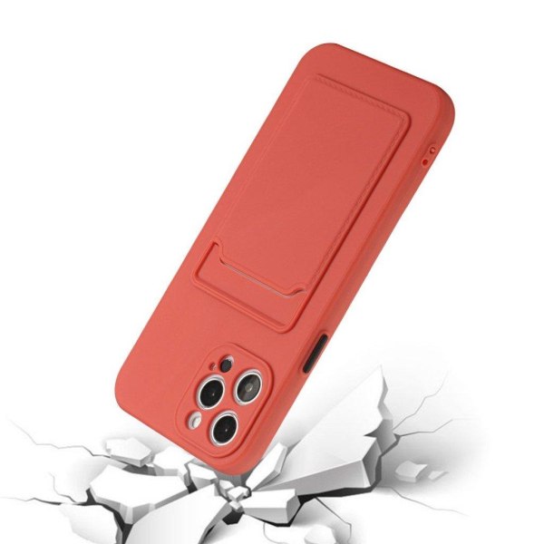 iPhone 12 Pro / iPhone 12 skal med korthållare - Röd Röd