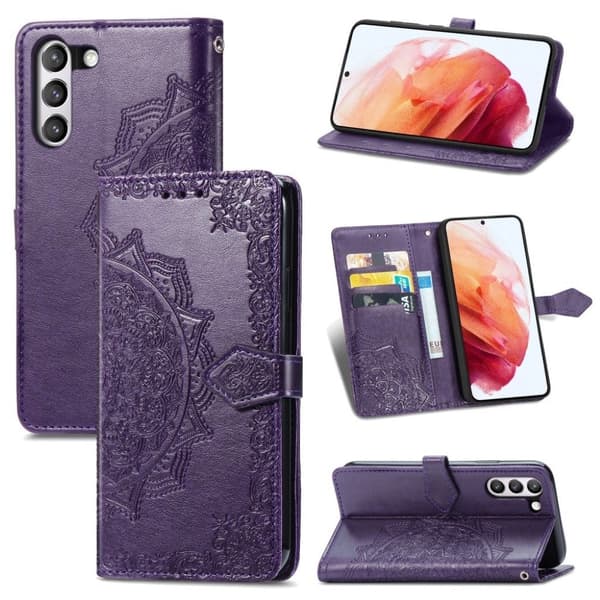 Mandala Samsung Galaxy S21 FE Flippetui - Lilla Purple