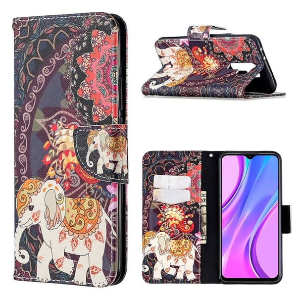 Wonderland Xiaomi Redmi 9 Flippetui - Tribal Elefant Multicolor