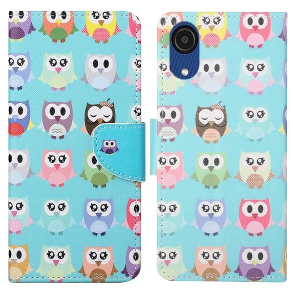 Wonderland Samsung Galaxy A03 Core Flip Etui - Søde Ugler Multicolor