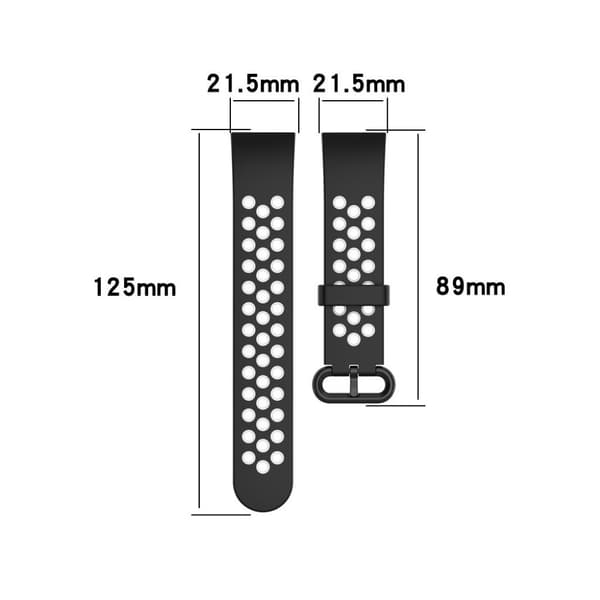 Xiaomi Mi Watch Lite / Redmi Watch tofarvet silikoneurrem - Sort / Rød Red