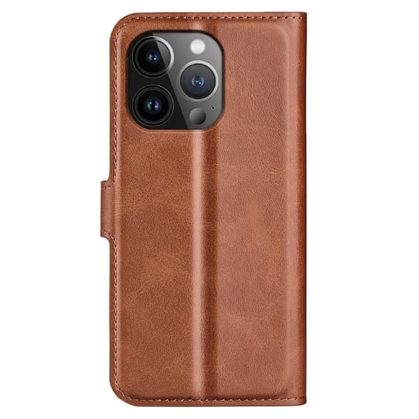 Læretui med Lommebok til iPhone 15 Pro Max - Lysebrun Brown