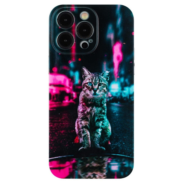 Deco iPhone 15 Pro Max skal - Ljus Och Katt multifärg