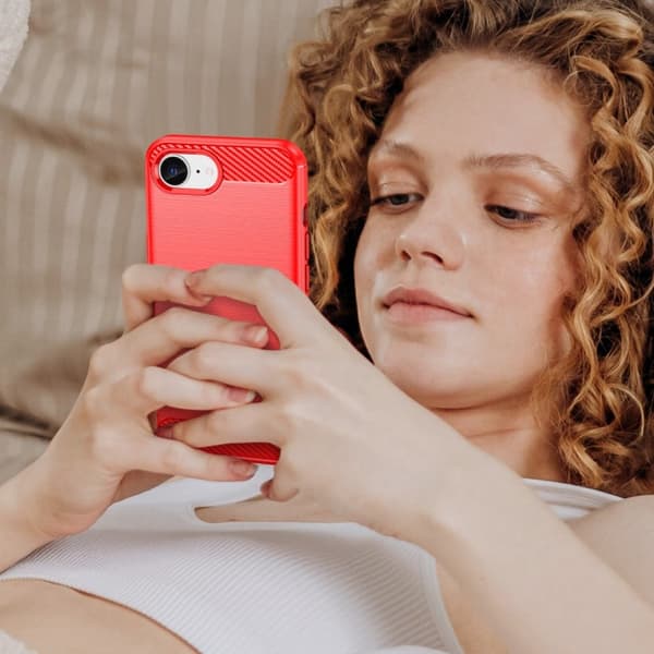 Carbon Flex iPhone 16e deksel - Rød Red