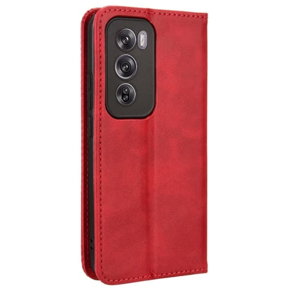 Bofink Vintage läder Oppo Reno12 fodral - Röd Röd
