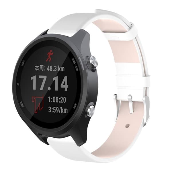 Garmin Forerunner 245 aito nahkakellon ranneke - Valkoinen White