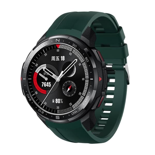 Honor Watch GS Pro silikoninen kellonauha - Mustanvihreä Green