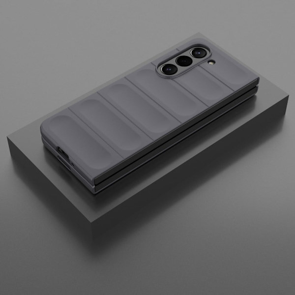 Blødt grebsformet Samsung Galaxy Z Fold5 cover - Mørkegrå Silver grey