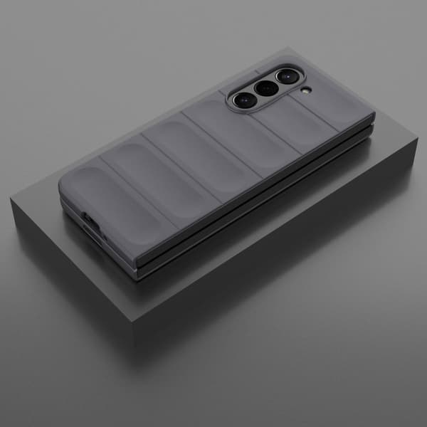 Deksel med mykt grep for Samsung Galaxy Z Fold5 - Mørkegrå Silver grey