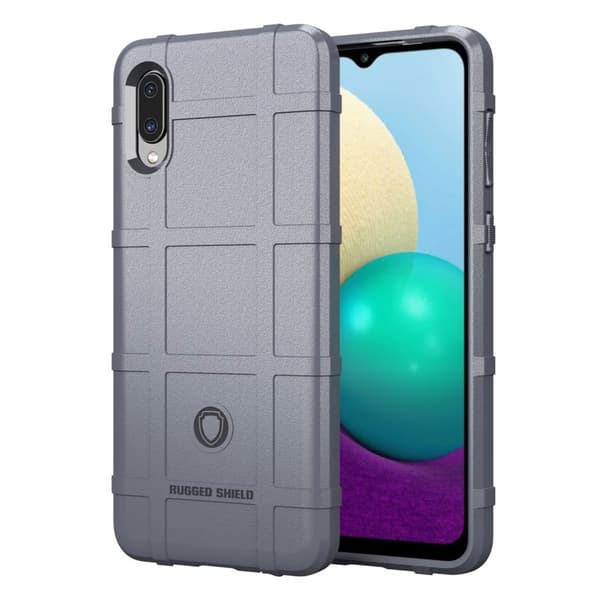 Rugged Shield Samsung Galaxy M02s skal - Silver/Grå Silvergrå