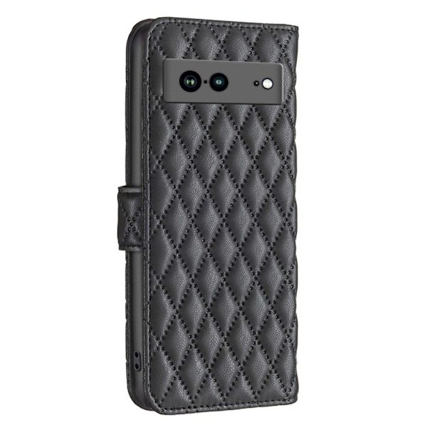 Rhombus mat Google Pixel 7a flip etui - Sort Black