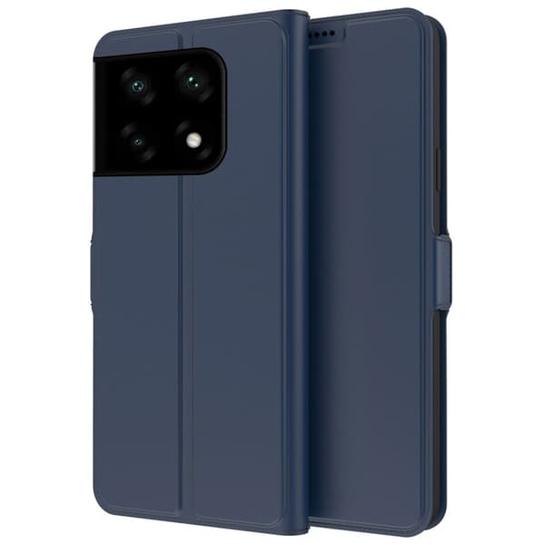 Glatt og tynt premium PU-skinnetui for OnePlus 10 Pro - Blå Blue