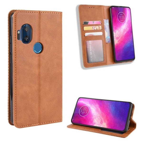 Bofink Vintage läder Motorola One Hyper fodral - Brun Brun