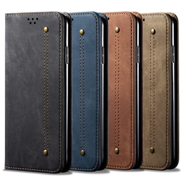 Jeans Samsung Galaxy A22 5G Flippetui - Svart Black