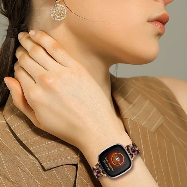Fitbit Sense / Versa 3 hartsikellon ranneke - Leopardi Brown