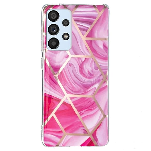 Marmormotiv Samsung Galaxy A33 5G skal - Röd Romb Röd