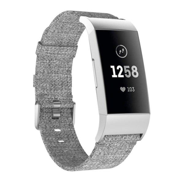 Fitbit Charge 3 hengittävä kangas vaihdettava kellon ranneke met Silver  grey 6113 | Silver grey | Tyg | Fyndiq