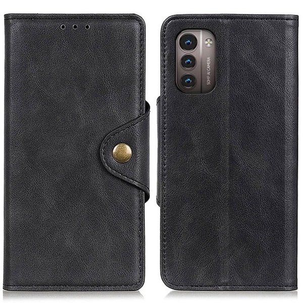 Alpha Nokia G11 / Nokia G21 nahkainen läppäkotelo - Musta Black