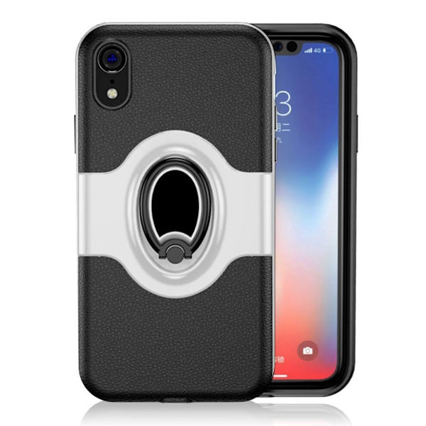 IPhone 9 mobilskal plast silikon ringhållare stående magnetiska bilhållare - Silver Silvergrå