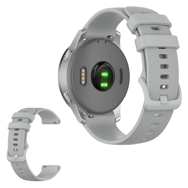 Silicone watch strap for Garmin and Samsung watch - Grey Silvergrå