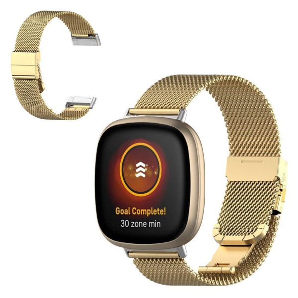 rostfritt stål klockarmband för Fitbit Sense / Versa 3 - guld Guld