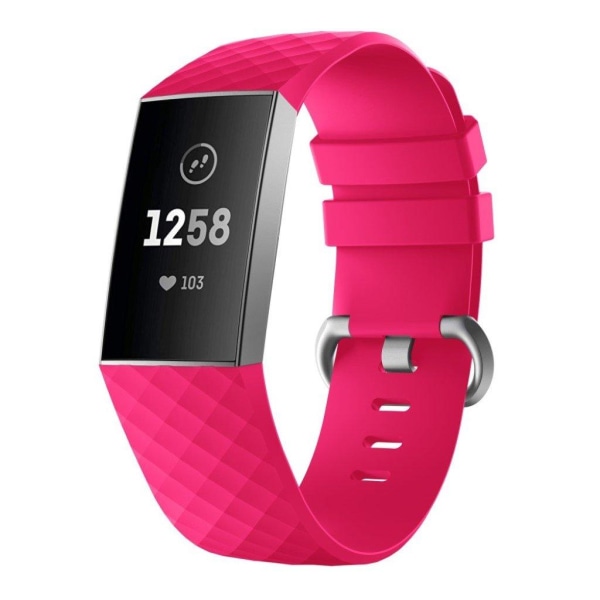 Fitbit Charge 3 erstatnings urrem i silikone - str. L/Rosa Pink