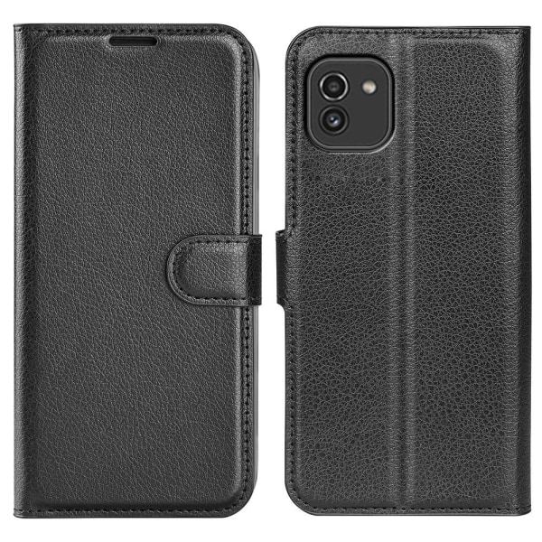 Klassisk Samsung Galaxy A03 flip etui - Sort Black