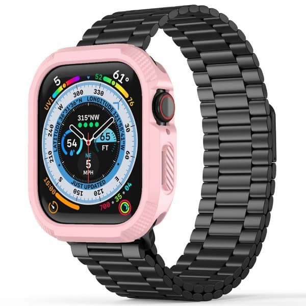 Apple Watch Series 10 42mm Skyddsfodral Robust Flexibelt Klockfodral - Rosa Rosa