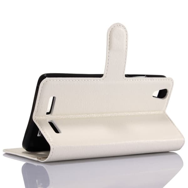 Huawei P10 Litchi Skinn Lær Flip Etui - Hvit White