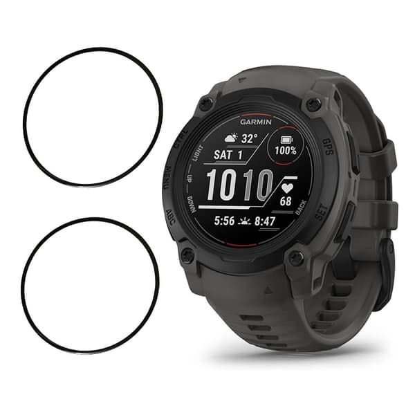 2-pack / Pack Garmin Instinct E 45mm Watch Screen Protector HD Clear Pliable Film (Black Edge) Transparent