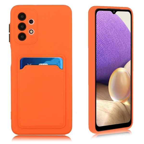 Card Holder Suojakuori For Samsung Galaxy A32 5G - Oranssi Orange