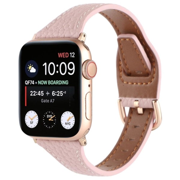 Apple Watch Series 8 (45mm) / Watch Ultra urrem i ægte læder - Lyserød Pink