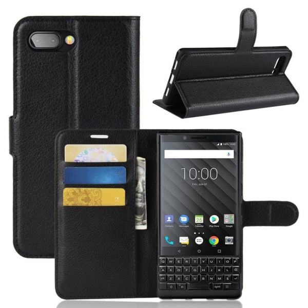 Classic BlackBerry KEY2 flip kotelot - Musta Black