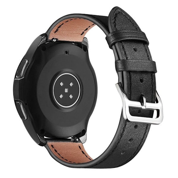 Samsung Galaxy Watch 5 / 5 Pro klockarmband i äkta läder med textur - Svart Svart