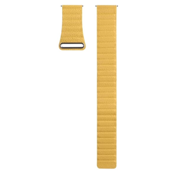 20 mm universellt klockarmband i äkta läder - Gul Gul