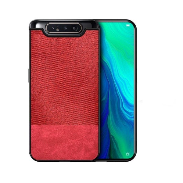 Berlin Samsung Galaxy A80 kuoret - PU-nahka + kangas / punainen Red