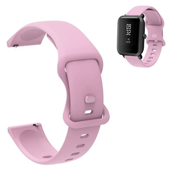 20mm Universal yksinkertainen väri silikoni kellon hihna - Pinkki Pink