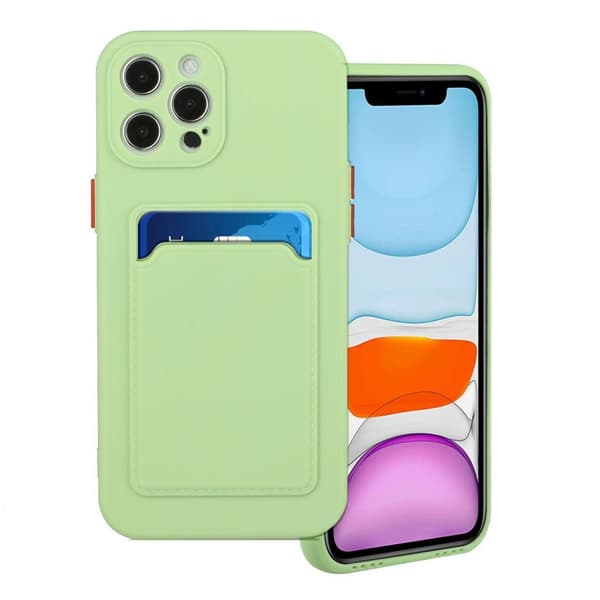 Card Holder Deksel til iPhone 12 / 12 Pro - Lysegrønn Green
