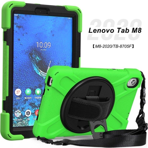 Lenovo Tab M8 360 vridbart silikonfodral - Grön Grön