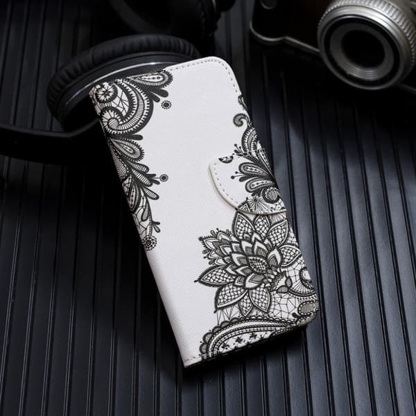 Wonderland  Samsung Galaxy Note 10 flip veske - Svart blomst Black