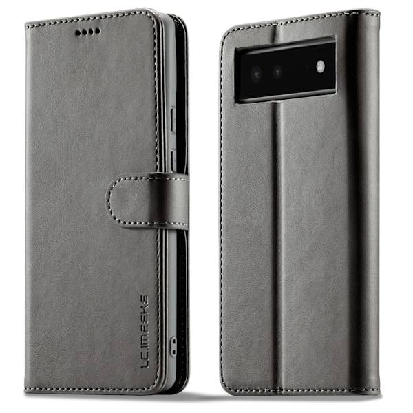 LC.IMEEKE Google Pixel 6 flip case - Harmaa Silver grey